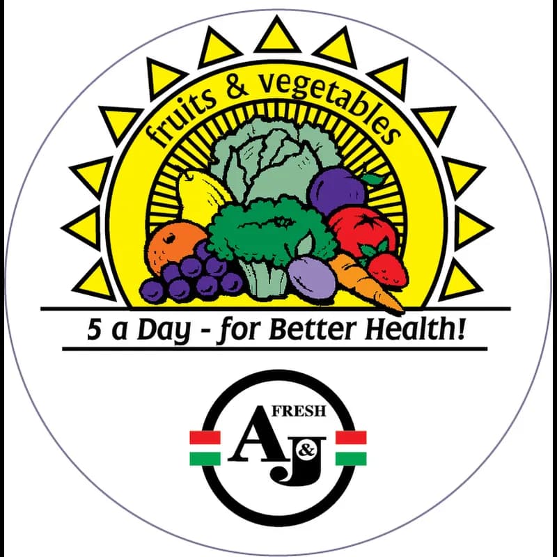 5 A Day Fruit & Vegetable Label Round 500/Roll