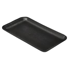10S Meat Tray 5.88X10.75X0.63 IN Polystyrene Foam Black Rectangle 500/Case