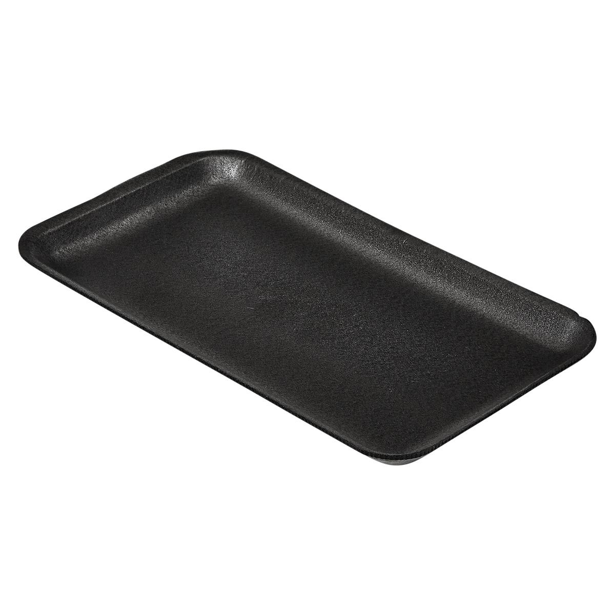 10S Meat Tray 5.88X10.75X0.63 IN Polystyrene Foam Black Rectangle 500/Case