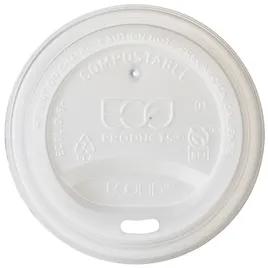 World Art Lid Flat PLA White For 8 OZ Hot Cup Sip Through 800/Case