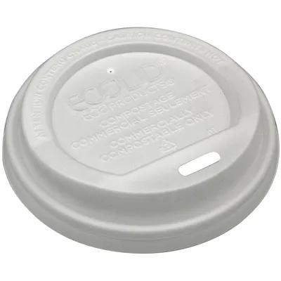 World Art Lid Flat PLA White For 8 OZ Hot Cup Sip Through 800/Case