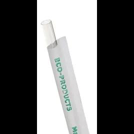 Jumbo Straw 0.2X7.75 IN Corn Plastic Clear Paper Wrapped 9600/Case