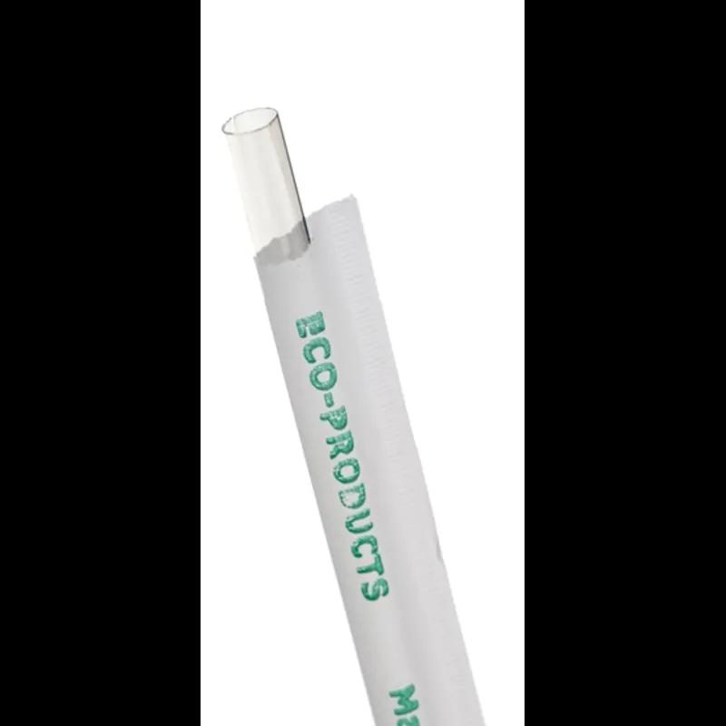 Jumbo Straw 0.2X7.75 IN Corn Plastic Clear Paper Wrapped 9600/Case