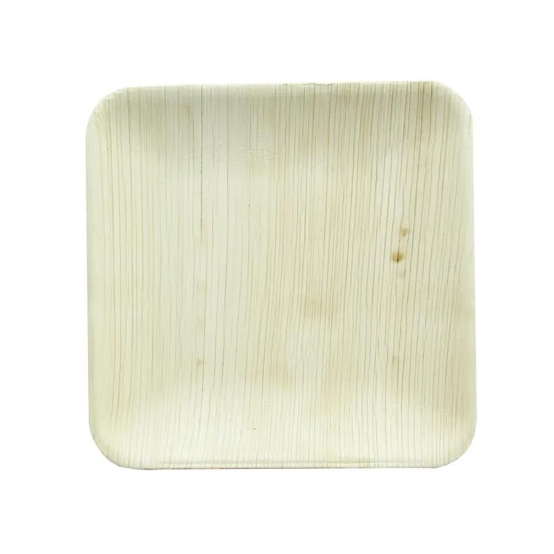 Plate 6.3X6.3X0.8 IN Palm Leaf Natural Square 25 Count/Pack 4 Packs/Case 100 Count/Case