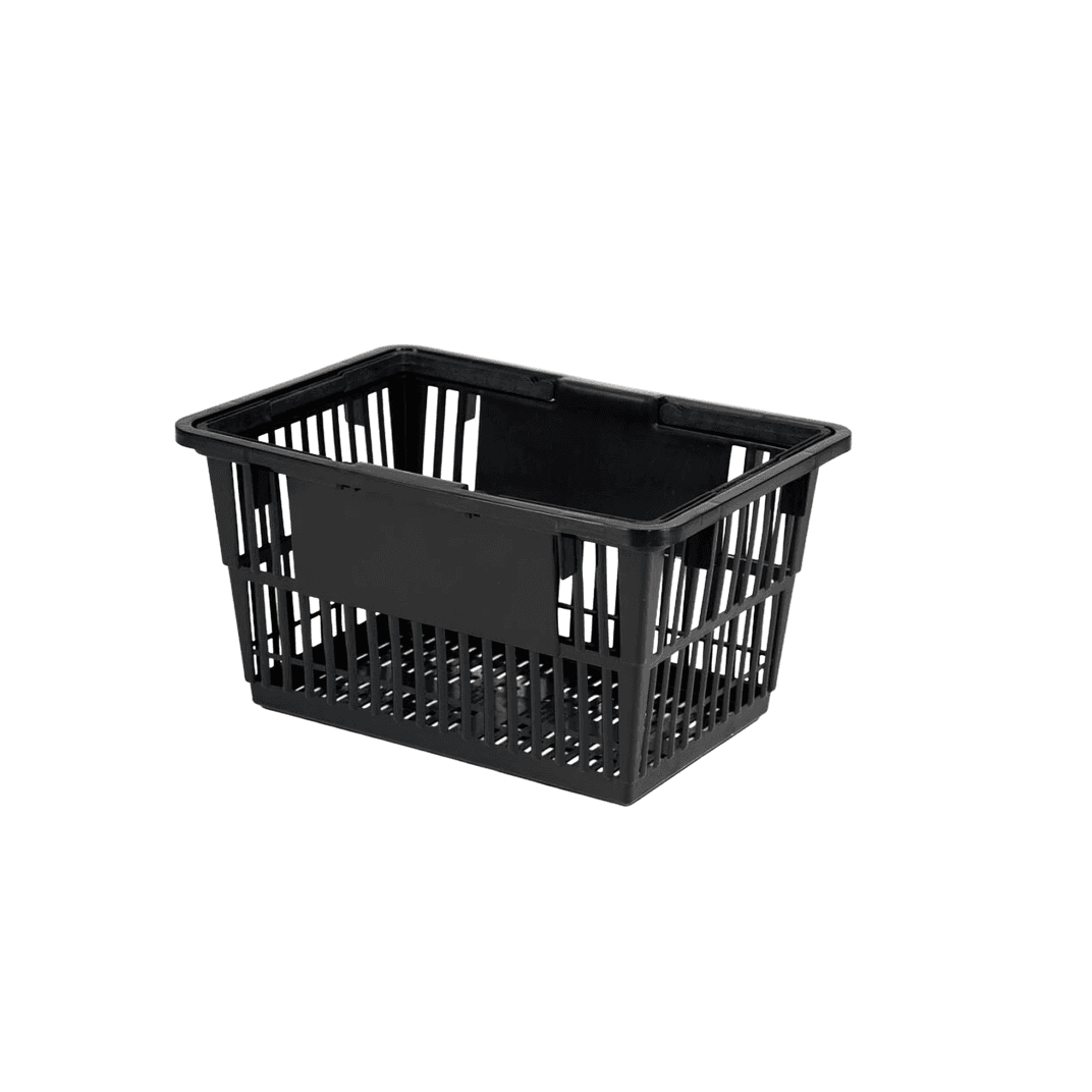 Basket Plastic Black Standard With 1 Rack & 1 Sign 7/Case