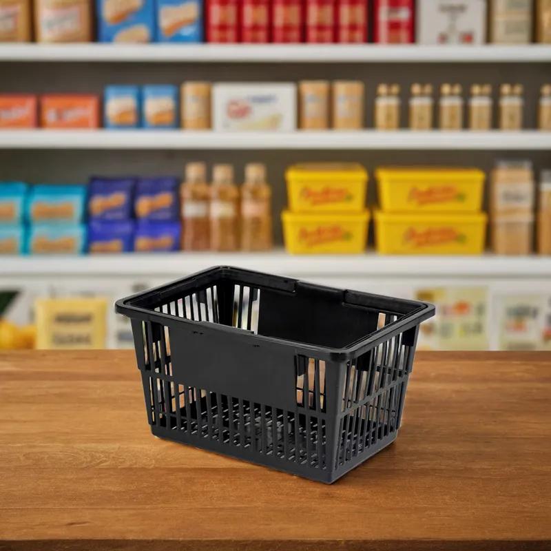 Basket Plastic Black Standard With 1 Rack & 1 Sign 7/Case