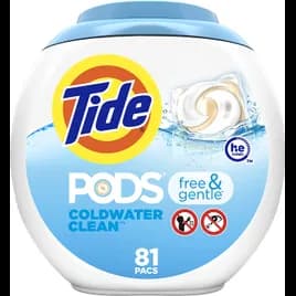 Tide® Unscented Laundry Detergent Pod 81 Count/Pack 4 Packs/Case