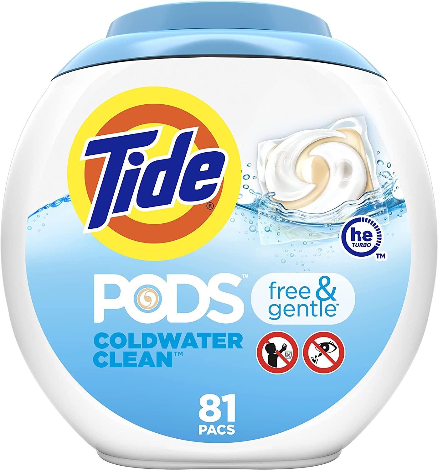 Tide® Unscented Laundry Detergent Pod 81 Count/Pack 4 Packs/Case