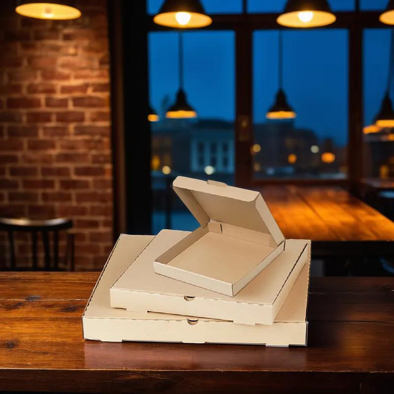 Pizza Box 10X10 IN Cardboard Kraft Plain 50/Bundle