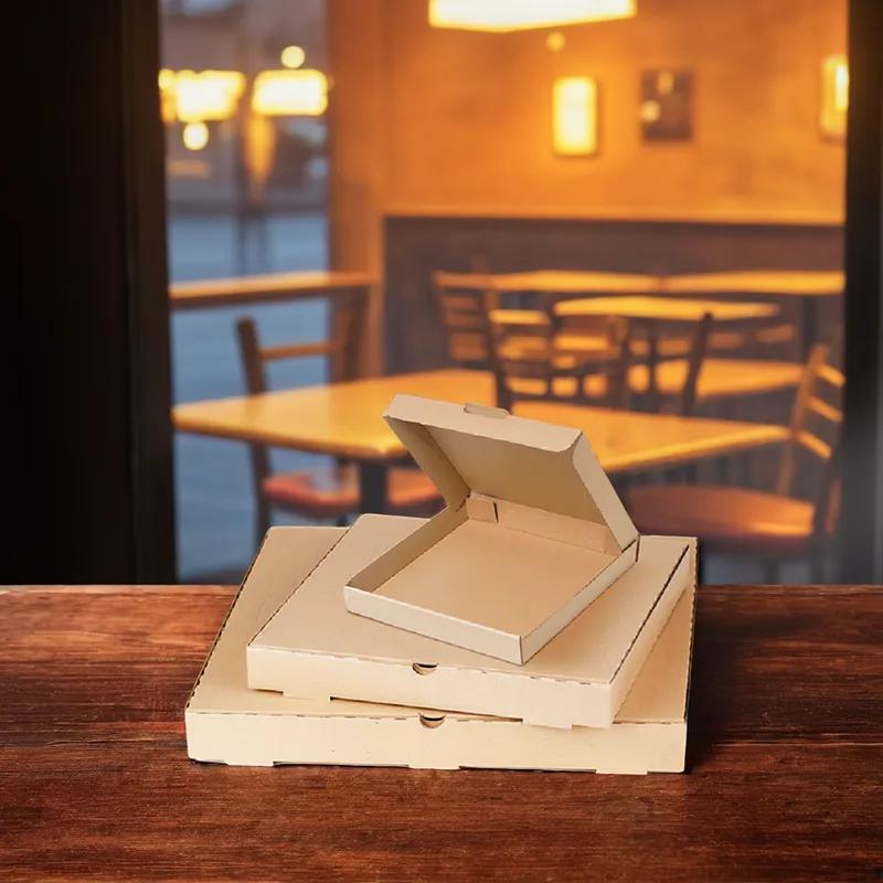 Pizza Box 10X10 IN Cardboard Kraft Plain 50/Bundle