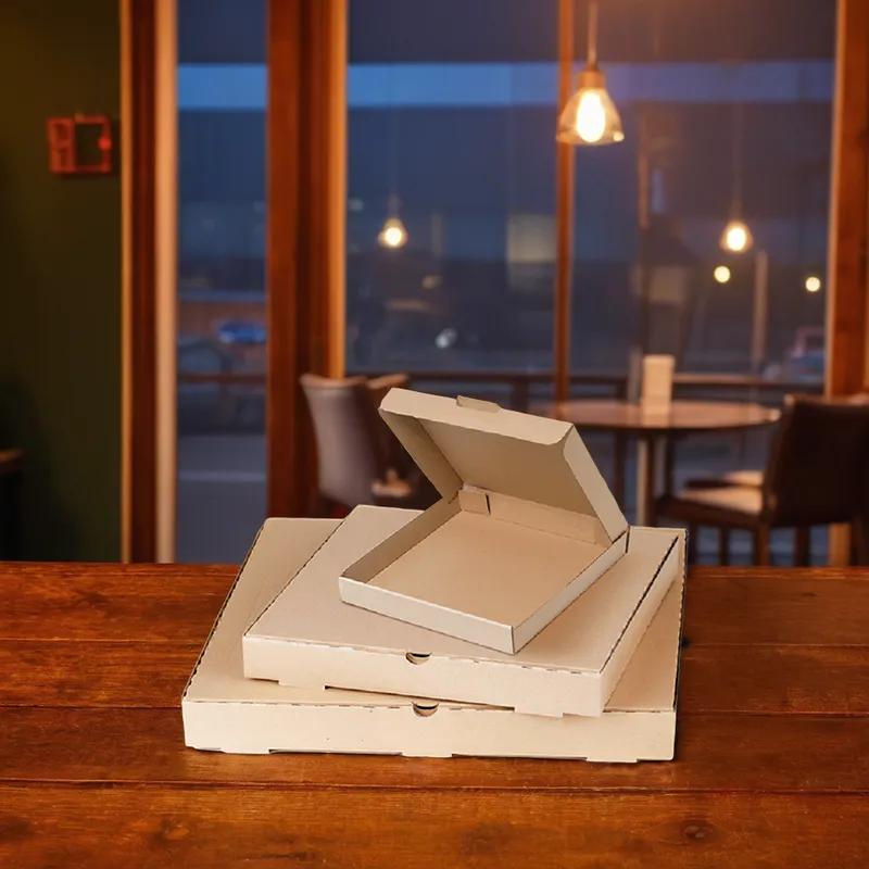 Pizza Box 10X10 IN Cardboard Kraft Plain 50/Bundle