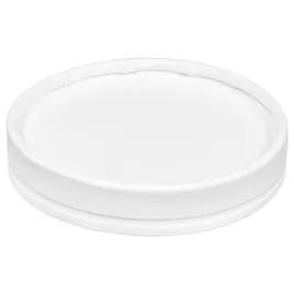 Lid Flat Small (SM) SBS Paperboard White Round For 8-10-12-16 OZ Container 500/Case