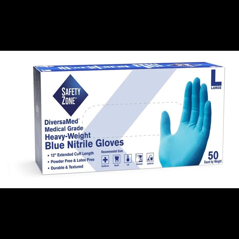 Safety Zone® Gloves Small (SM) Blue 8.3MIL Nitrile Powder-Free 500/Case