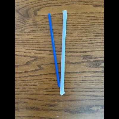 Victoria Bay Giant Straw 10.25 IN Plastic Blue Wrapped 1200/Case