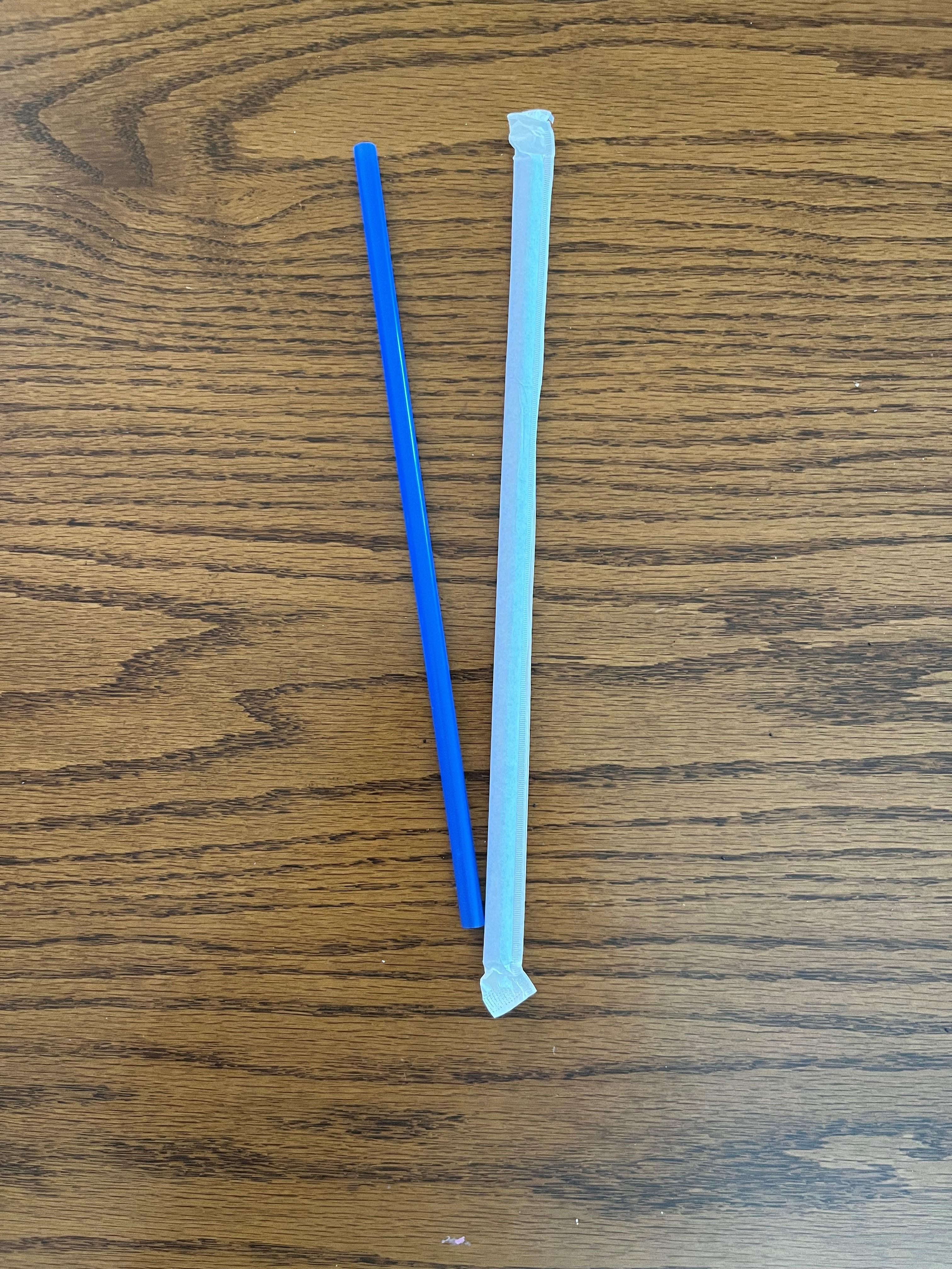 Victoria Bay Giant Straw 10.25 IN Plastic Blue Wrapped 1200/Case