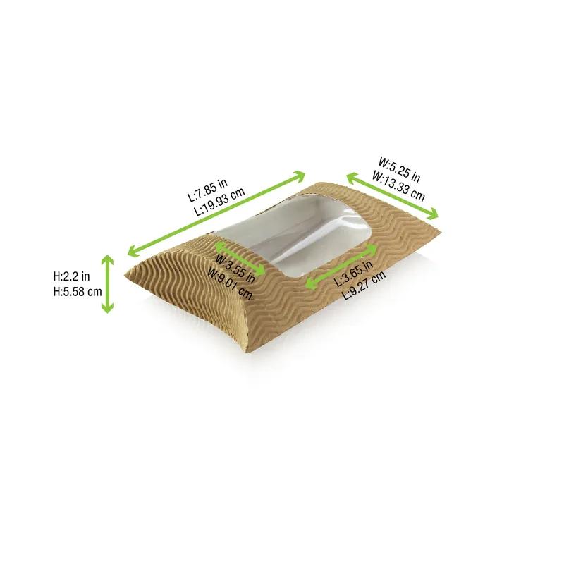 Take-Out Box 7.9X5.9X2.2 IN Paper Kraft With Window Oven Safe Freezer Safe 25 Count/Pack 10 Packs/Case 250 Count/Case