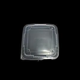 Pebble Box Take-Out Container Base & Lid Combo 8X8X3 IN PP Black Clear Square Grease Resistant Leak Resistant 150/Case