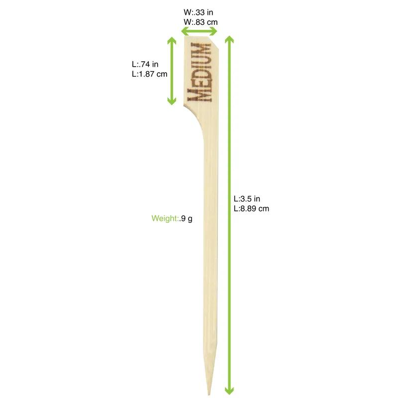 Medium Steak Marker 3.5 IN Bamboo Natural 100 Count/Pack 10 Packs/Case 1000 Count/Case