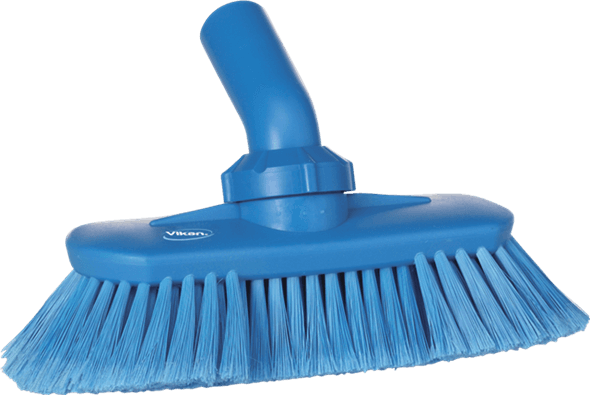 Vikan® General Purpose Washing Brush 9.4X5.1X5.7 IN PP Polyester Stainless Steel Blue Angle Adjustment Waterfed 1/Each