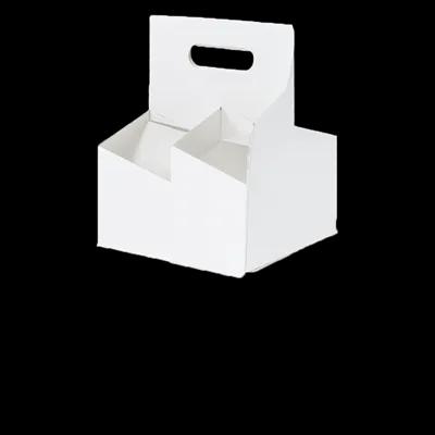 Cup Carrier & Tray 9X9X8.5 IN 4 Compartment Cardboard White 200/Case