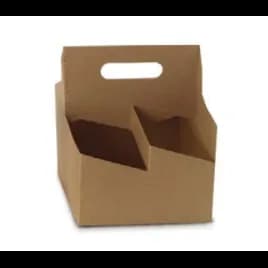 Cup Carrier & Tray 9X9X8.5 IN 4 Compartment Cardboard Kraft 200/Case