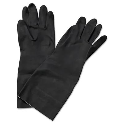 Boardwalk Work Gloves Large (LG) 12 IN Black 30MIL Coated Neoprene Flock Lined Embossed Non-Slip Grip 1/Pair