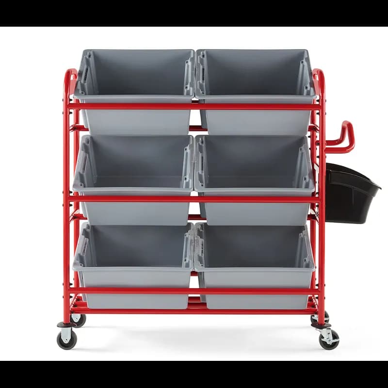 Tote Picking Cart 58.13X22.38X13.13 IN Red With Angled Shelves 1/Each
