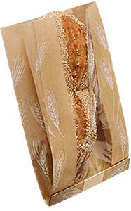 Bagcraft® Dubl Wax® Bread Bag 8X3.5X12.75 IN Paper Kraft Wheat With Seal Strip Closure With Window 500/Case