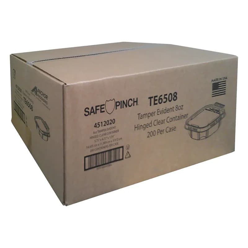 Take-Out Container Hinged 8 OZ Clear Tamper-Evident 200/Case