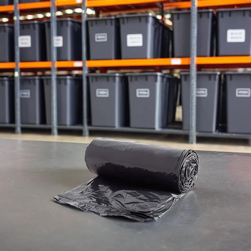 Rhino-X® Can Liner 24X24 IN 10 GAL Black HMW-HDPE 6MIC Coreless Star Seal 50 Count/Pack 20 Packs/Case 1000 Count/Case