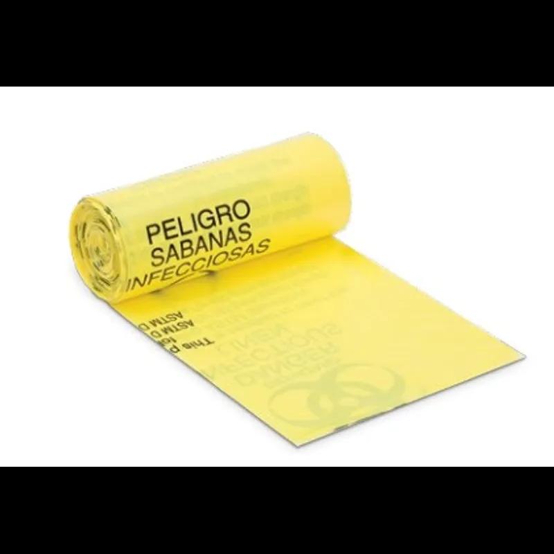 Hospi-Tuff® Soiled Linen Bag 30X43 IN 23 GAL Yellow HMW-HDPE 14MIC Coreless 25 Count/Pack 10 Packs/Case 250 Count/Case