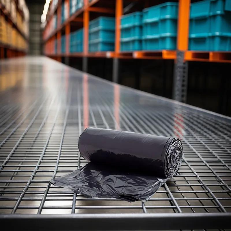 Rhino-X® Can Liner 38X60 IN 60 GAL Black HMW-HDPE 16MIC Coreless Star Seal 25 Count/Pack 8 Packs/Case 200 Count/Case