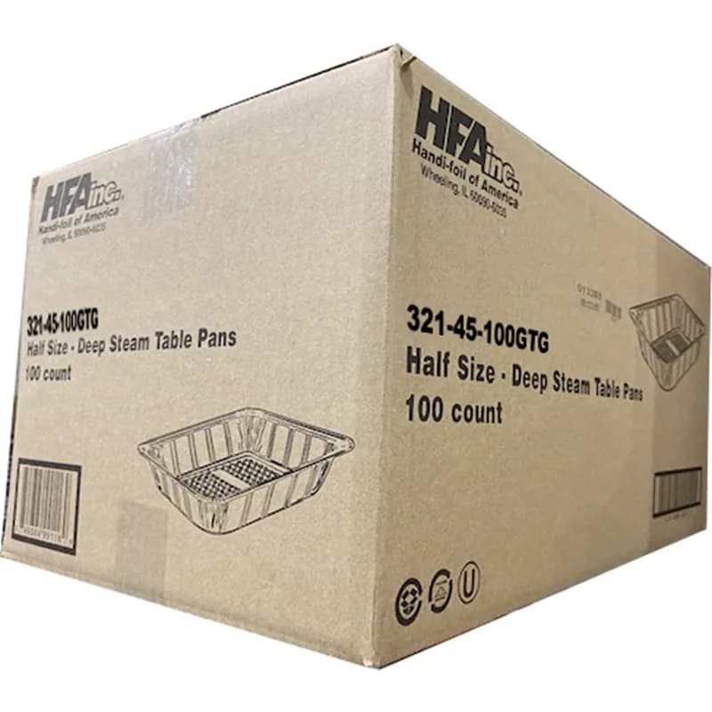 Steam Table Pan 1/2 Size Aluminum Silver Deep 100/Case
