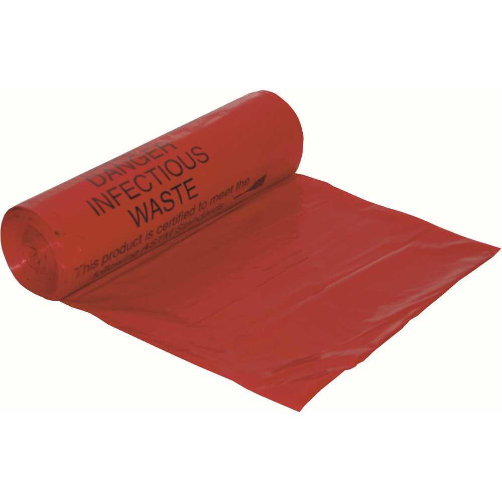 Hospi-Tuff® Biohazard Bag 24X32 IN 16 GAL Red LLDPE 1.3MIL Coreless 25 Count/Pack 10 Packs/Case 250 Count/Case