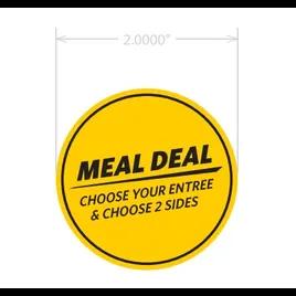 Deal Meal Label Yellow Black Round Semi-Gloss 500/Roll