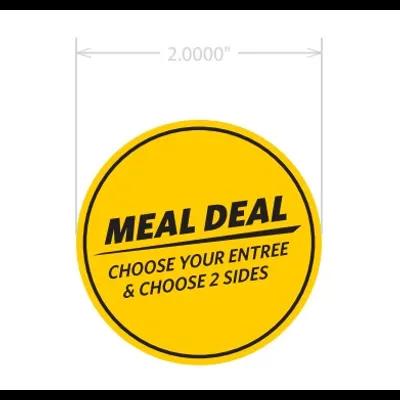 Deal Meal Label Yellow Black Round Semi-Gloss 500/Roll