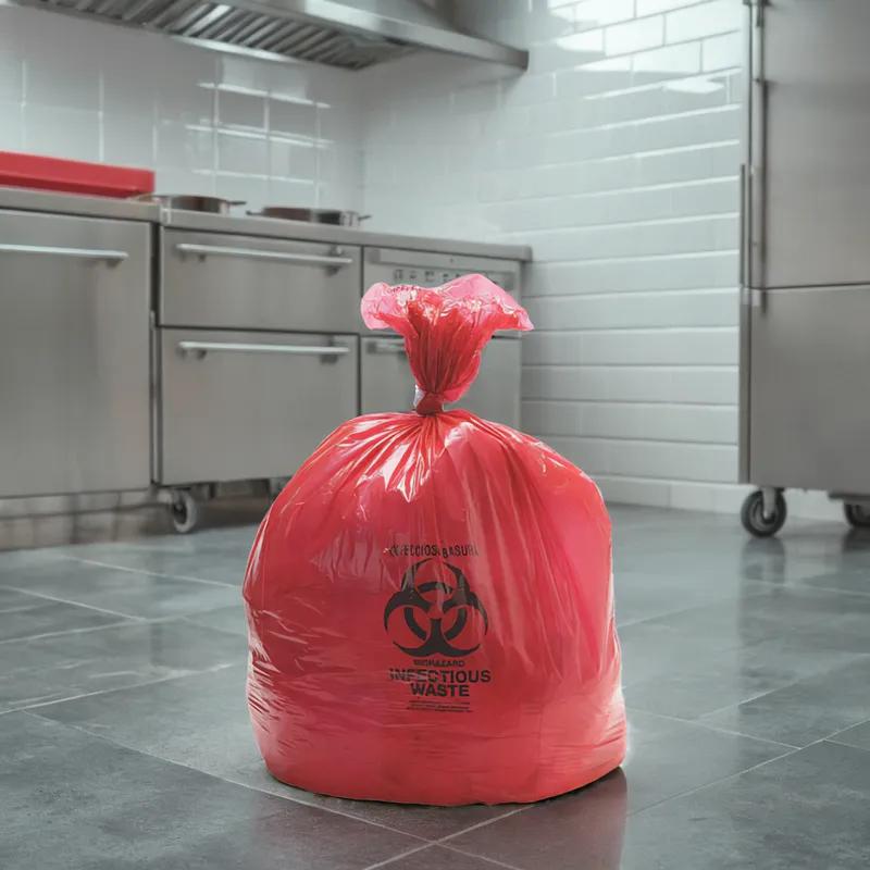 Biohazard Bag 45X49 IN Red Plastic 1.3MIL 150/Case