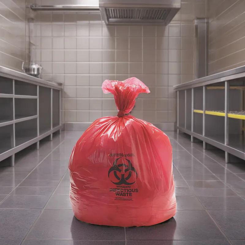 Biohazard Bag 45X49 IN Red Plastic 1.3MIL 150/Case