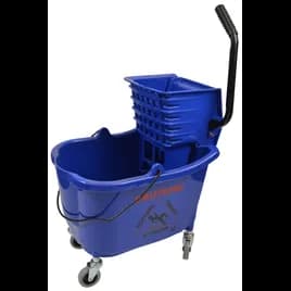 Mop Bucket & Wringer 35 QT Plastic Blue Side Press 1/Each