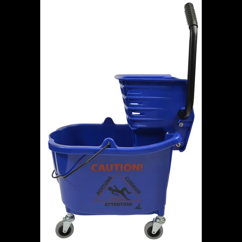 Mop Bucket & Wringer 35 QT Plastic Blue Side Press 1/Each