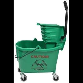 Mop Bucket & Wringer 35 QT Plastic Green Side Press 1/Each