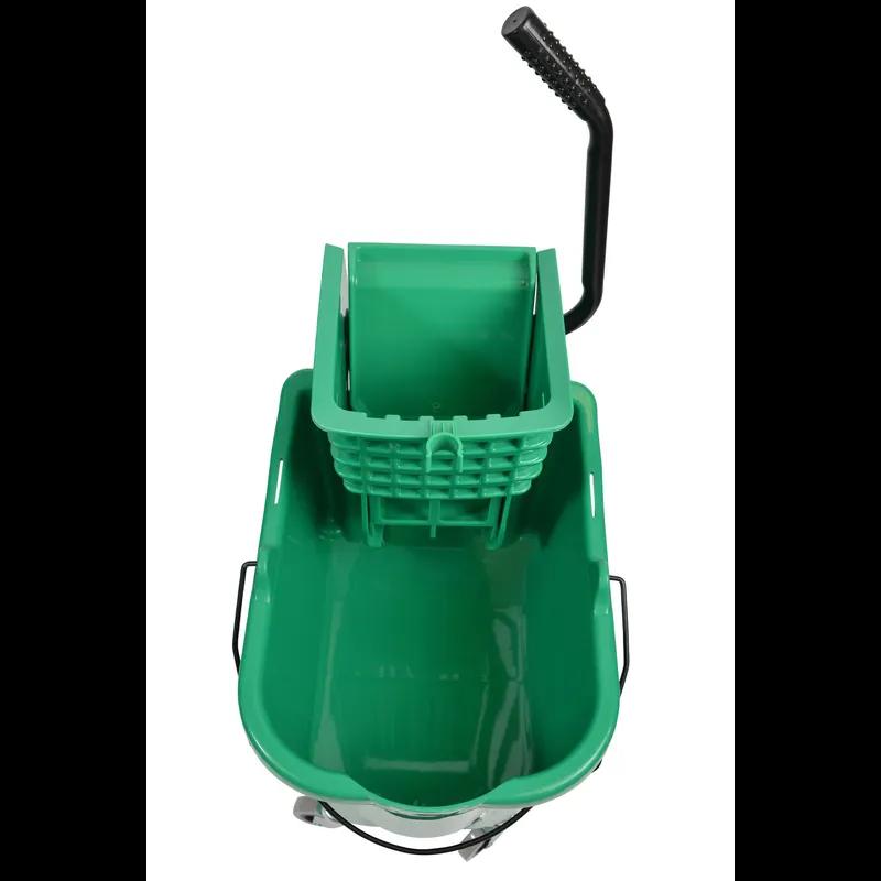 Mop Bucket & Wringer 35 QT Plastic Green Side Press 1/Each