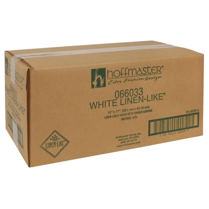 Linen-Like® Dinner Napkins 15X17 IN 8.5X4.25 IN White Airlaid Paper 300/Case