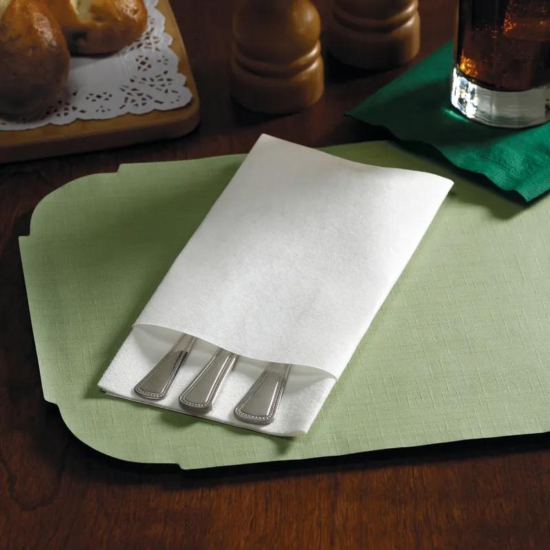 Linen-Like® Dinner Napkins 15X17 IN 8.5X4.25 IN White Airlaid Paper 300/Case