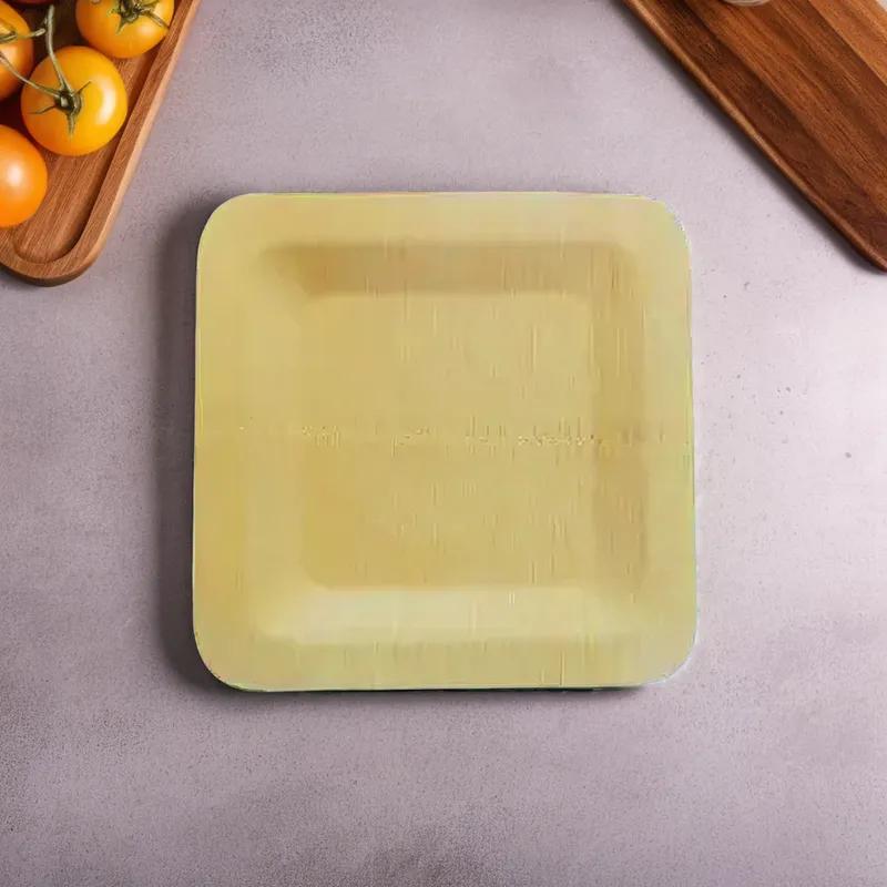 Plate 7 IN Bamboo Bamboo Square 100/Box