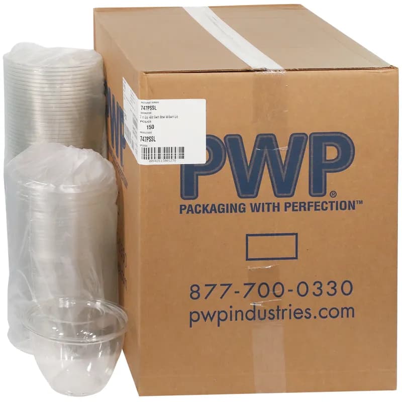 EarthChoice® Bowl & Lid Combo 48.0 OZ RPET Clear Swirl 150/Case