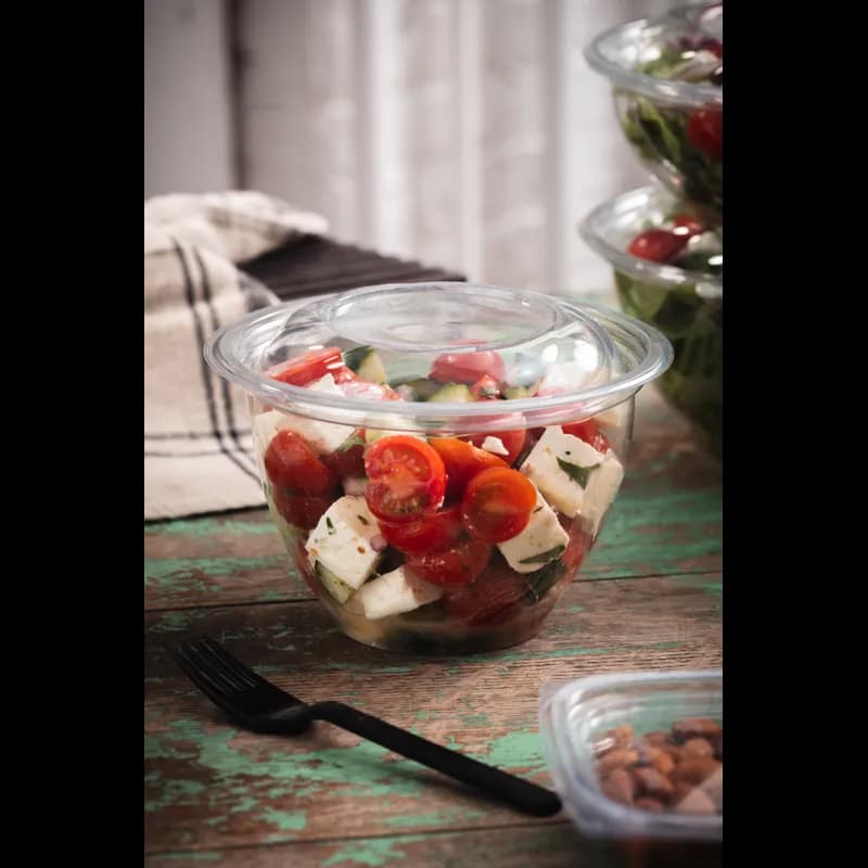 EarthChoice® Bowl & Lid Combo 48.0 OZ RPET Clear Swirl 150/Case