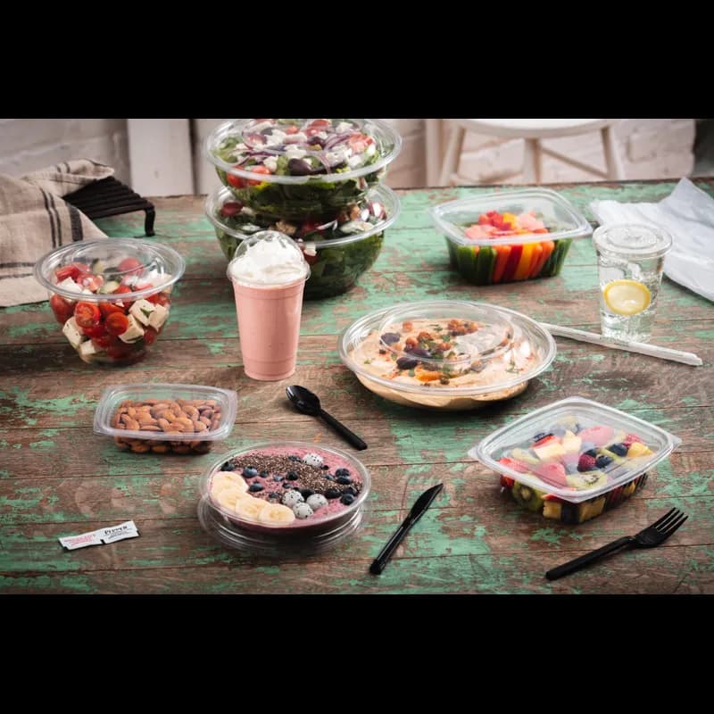 EarthChoice® Bowl & Lid Combo 48.0 OZ RPET Clear Swirl 150/Case