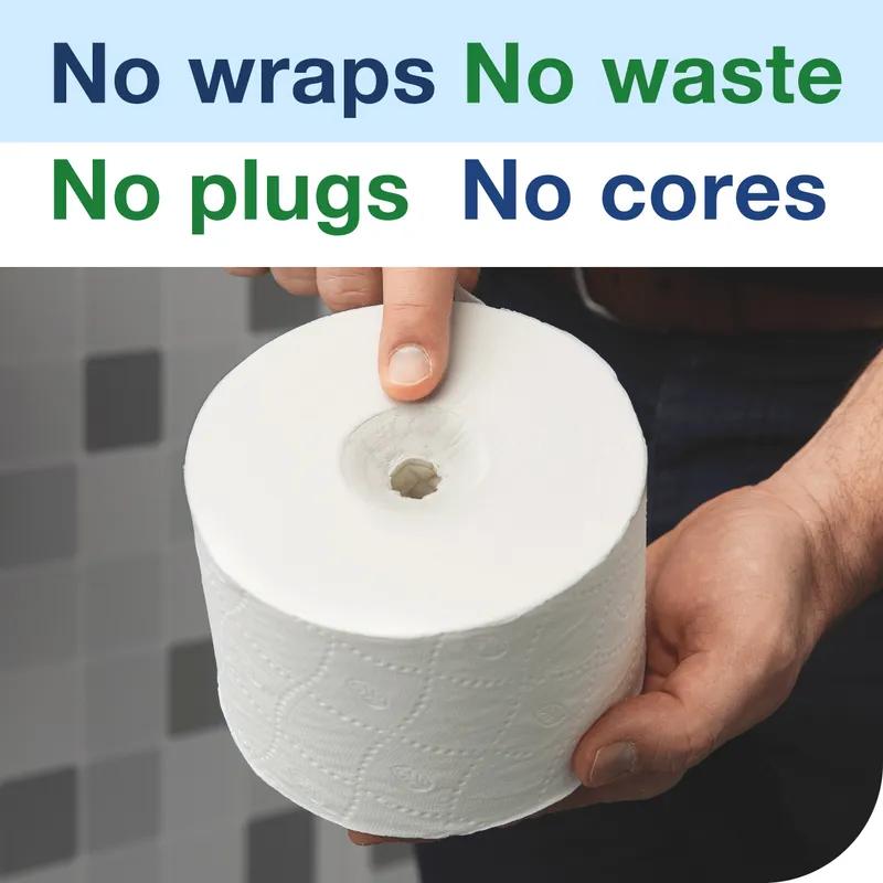 Tork Toilet Paper & Tissue Roll T7 4X3.66 IN 366.667 FT 2PLY White Coreless Universal 1100 Sheets/Roll 36 Rolls/Case