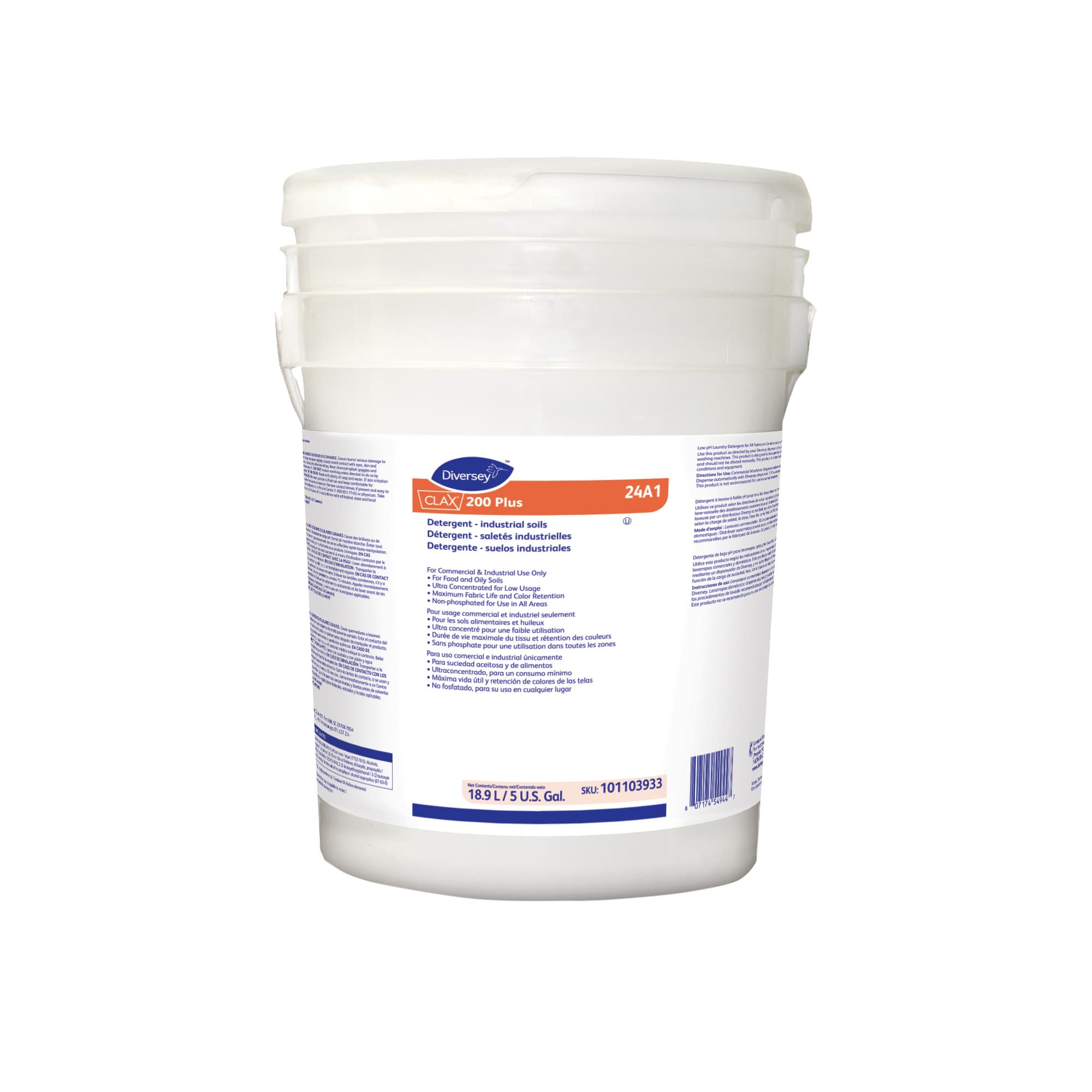 Clax® 200 Plus 24A1 Odorless Laundry Detergent 5 GAL Liquid Kosher 1/Each